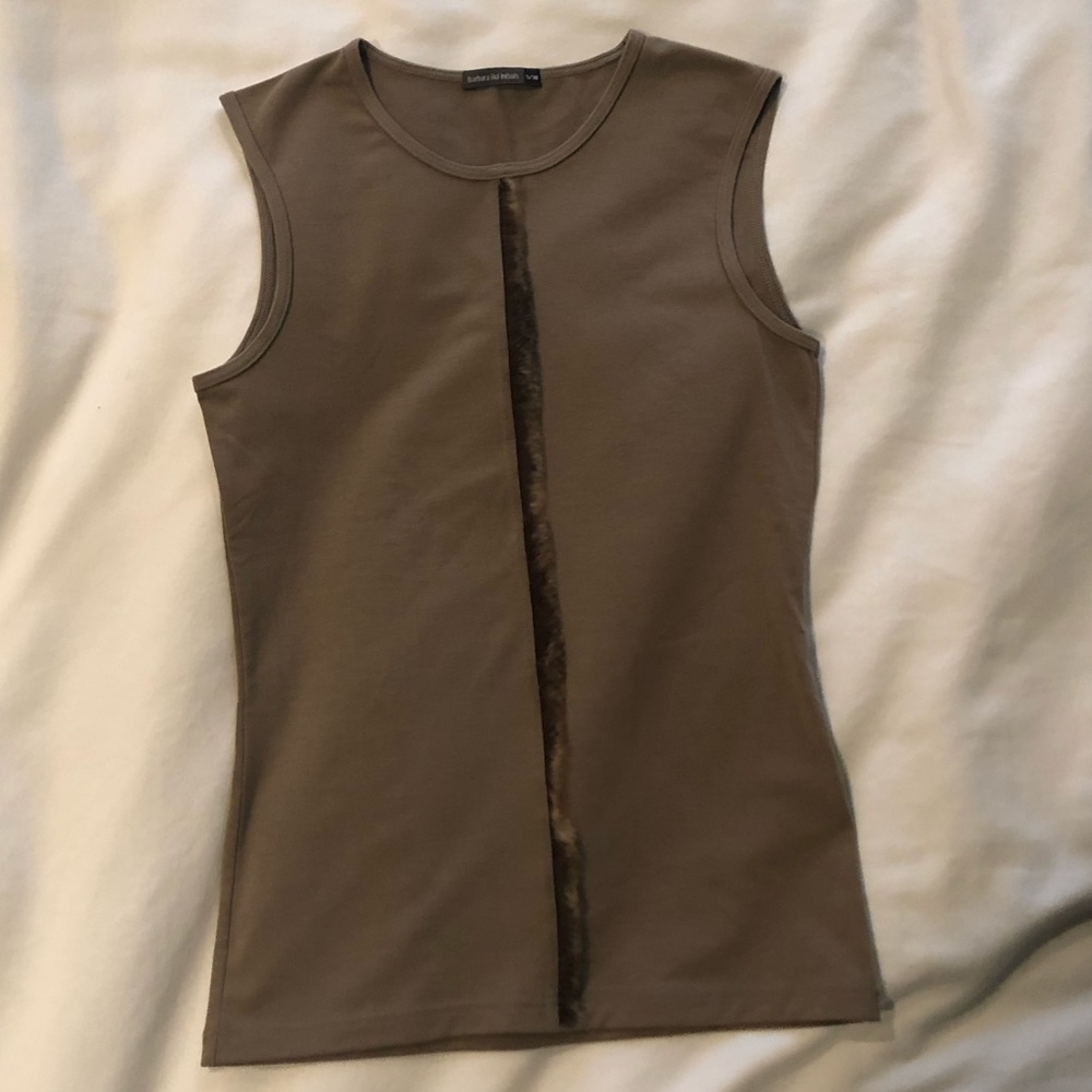 Authentic Barbara Bui RABBIT fur accent tank